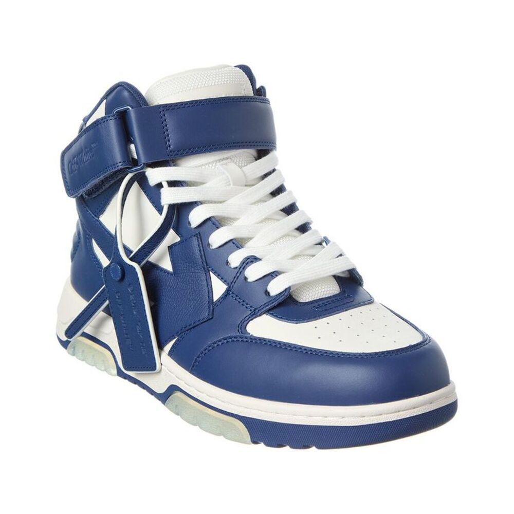 Off-White™ Out Of Office Leather Mid-Top Sneaker, Blue